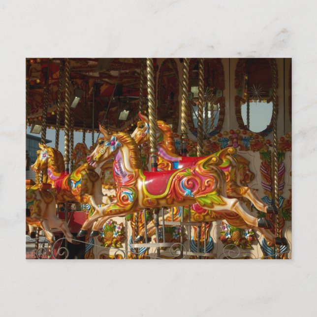 Cartes Pour Fêtes Annuelles Chevaux de manège (Devant)
