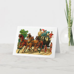 Cartes Pour Fêtes Annuelles Chevaux et chariot