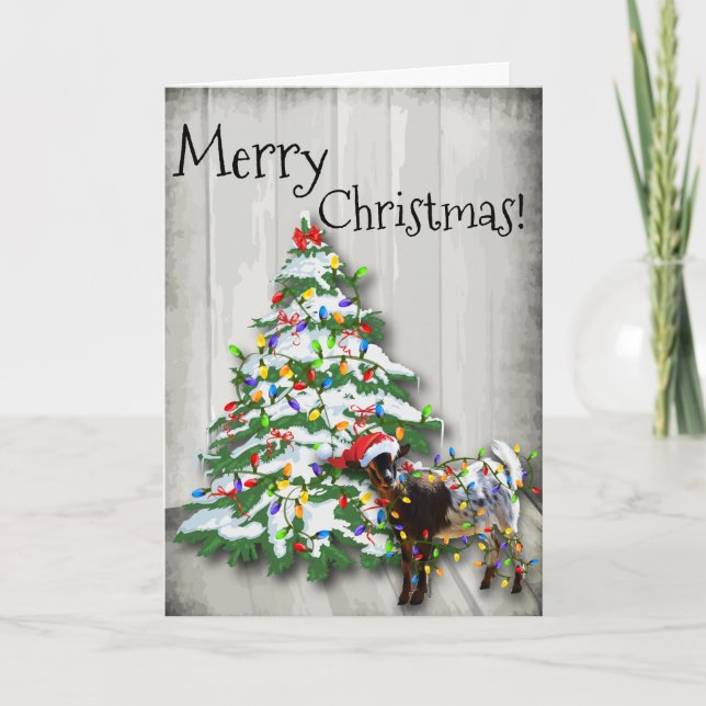 Cartes Pour Fêtes Annuelles Chèvre de Noël (Devant)