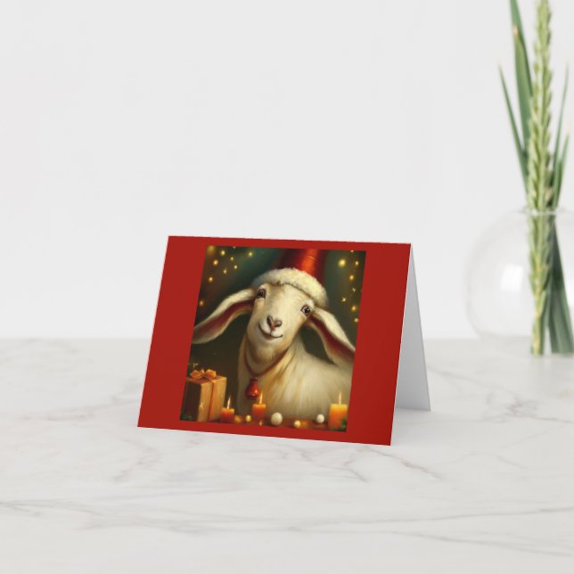 Cartes Pour Fêtes Annuelles Chèvre de Noël 3 (Devant)