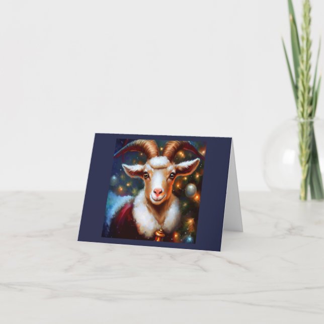 Cartes Pour Fêtes Annuelles Chèvre de Noël 4 (Devant)