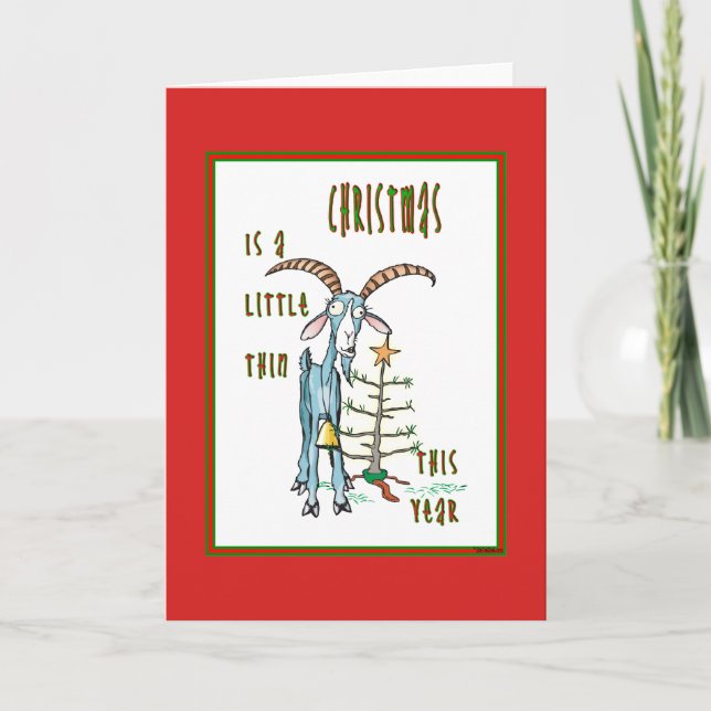 Cartes Pour Fêtes Annuelles Chèvre drôle fin Noël (Devant)