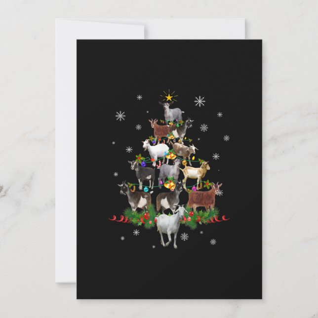Cartes Pour Fêtes Annuelles Chèvre Noël Arbre de neige Chèvre Noël (Devant)