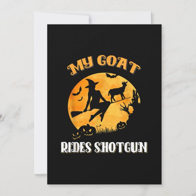 Cartes Pour Fêtes Annuelles Chèvre Shotgun Effrayant Halloween (Devant)