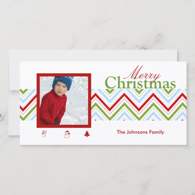 Cartes Pour Fêtes Annuelles Chevron Christmas (Devant)