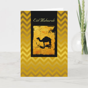 Cartes Pour Fêtes Annuelles Chevron doré Eid Mubarak