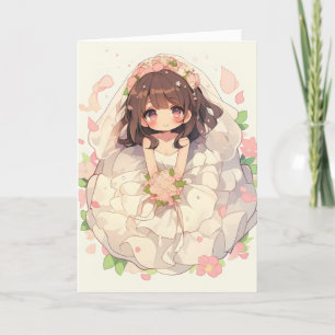 Cartes Pour Fêtes Annuelles Chibi, Mariage de la mariée d'Anime