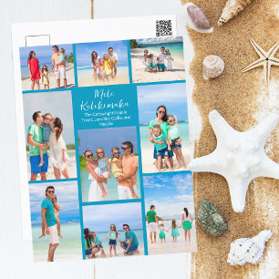 Cartes Pour Fêtes Annuelles Chic Blue Mele Kalikimaka Photo Collage Beach