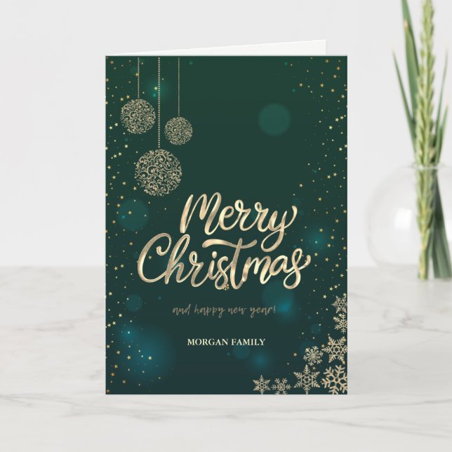 Cartes Pour Fêtes Annuelles Chic Christmas Balls Snowflakes (Devant)