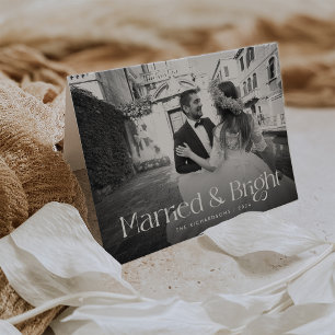 Cartes Pour Fêtes Annuelles Chic et élégant Noël marié avec photo