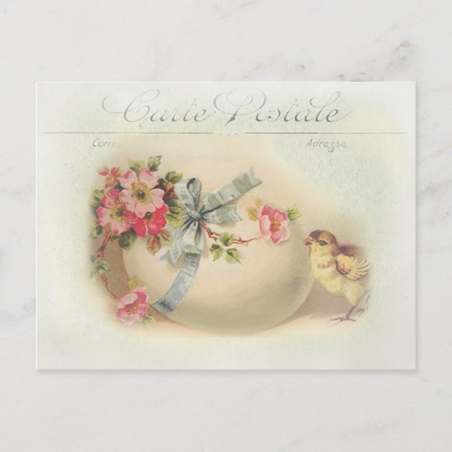 Cartes Pour Fêtes Annuelles chic et oeuf victorien de Pâques (Devant)