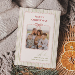 Cartes Pour Fêtes Annuelles Chic Grandmillennial Coquette Photo de Noël