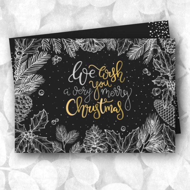Cartes Pour Fêtes Annuelles Chic Joyeux Appartement de Noël (Créateur téléchargé)