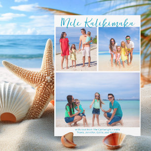 Cartes Pour Fêtes Annuelles Chic Mele Kalikimaka Collage de photos de famille 