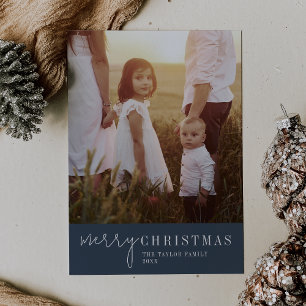 Cartes Pour Fêtes Annuelles Chic moderne   Photo de Noël Joyeux de la Marine