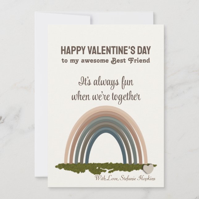 Cartes Pour Fêtes Annuelles Chic Rainbow Valentine's Day Card pour meilleur am (Devant)