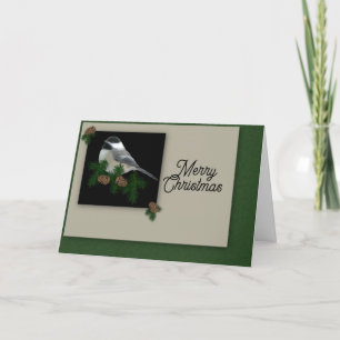 Cartes Pour Fêtes Annuelles Chickadee Christmas Card (Large Print)