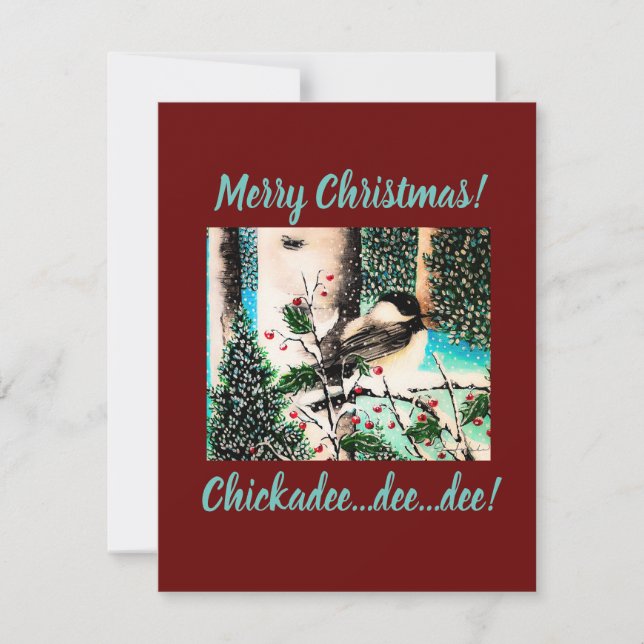 Cartes Pour Fêtes Annuelles Chickadee Christmas Chatter (Devant)