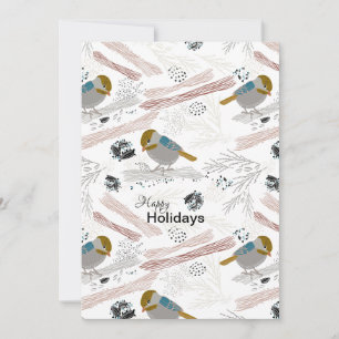 Cartes Pour Fêtes Annuelles Chickadee Doux Et Mignons Hiver