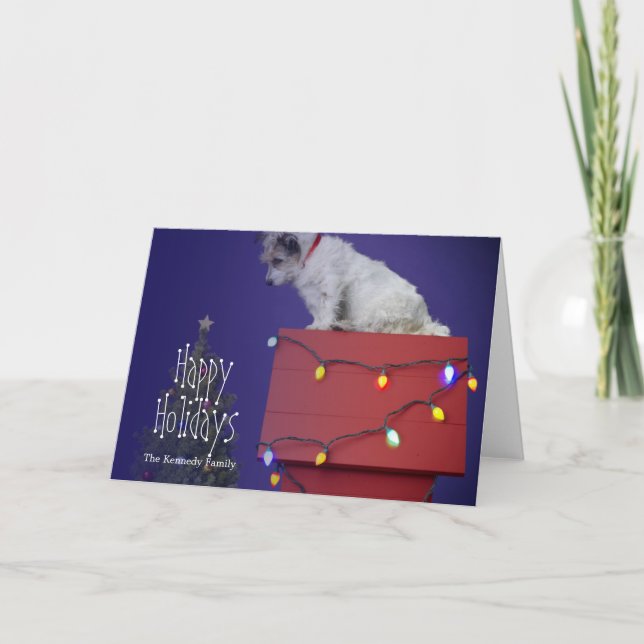 Cartes Pour Fêtes Annuelles Chien 2012 de Noël (Devant)