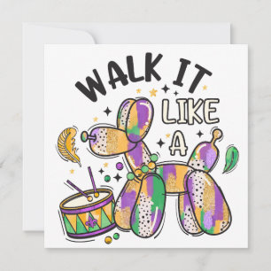 Cartes Pour Fêtes Annuelles Chien à ballets Mardi Gras