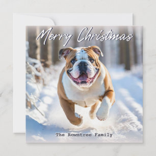 Cartes Pour Fêtes Annuelles Chien à chien de taureau britannique en Noël de ne