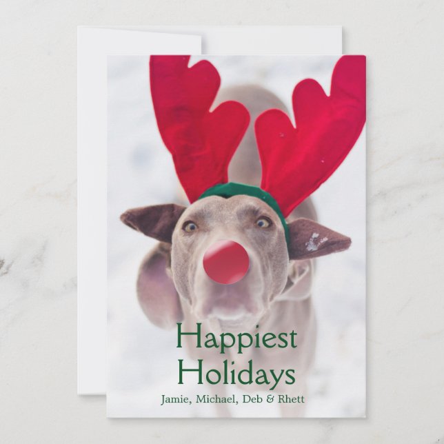 Cartes Pour Fêtes Annuelles Chien adulte de Weimaraner utilisant le bandeau (Devant)