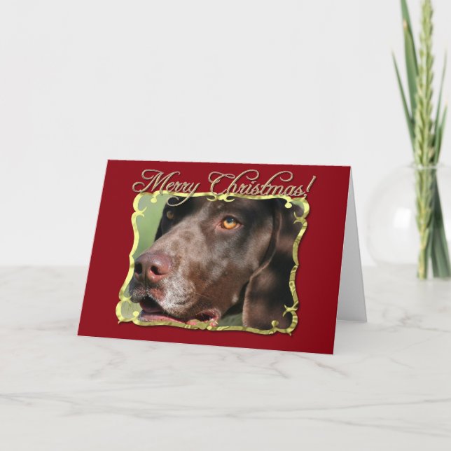 Cartes Pour Fêtes Annuelles Chien allemand d'indicateur aux cheveux courts de (Devant)