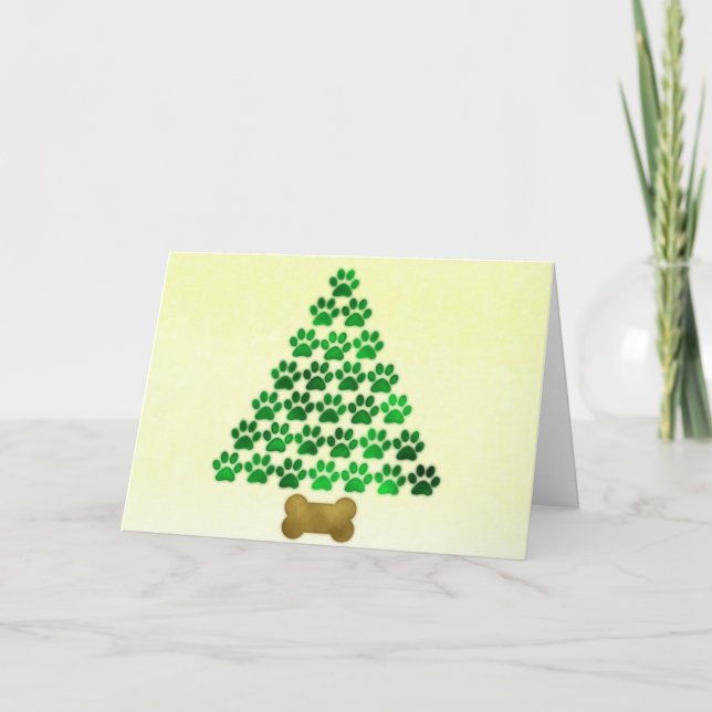 Cartes Pour Fêtes Annuelles Chien / Arbre de Noël de chat (Devant)