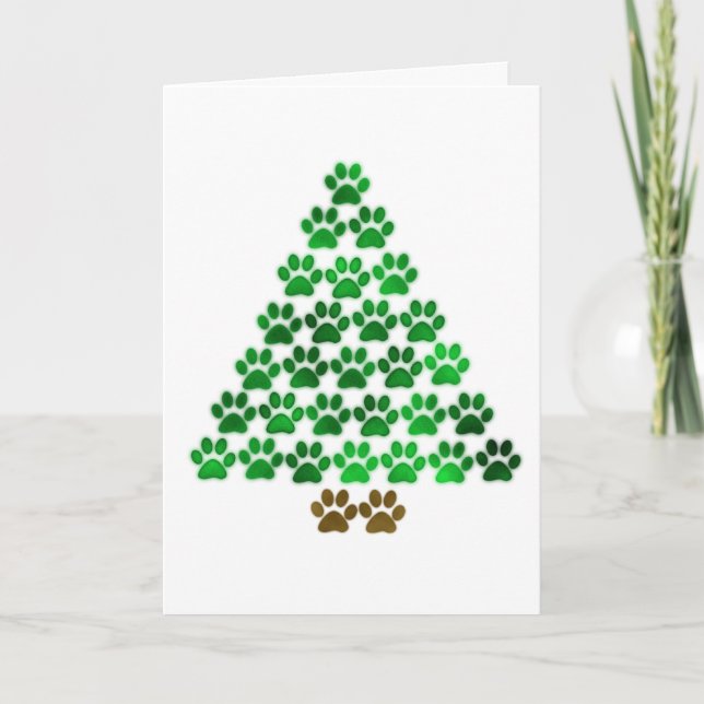 Cartes Pour Fêtes Annuelles Chien / Arbre de Noël de chat (Devant)
