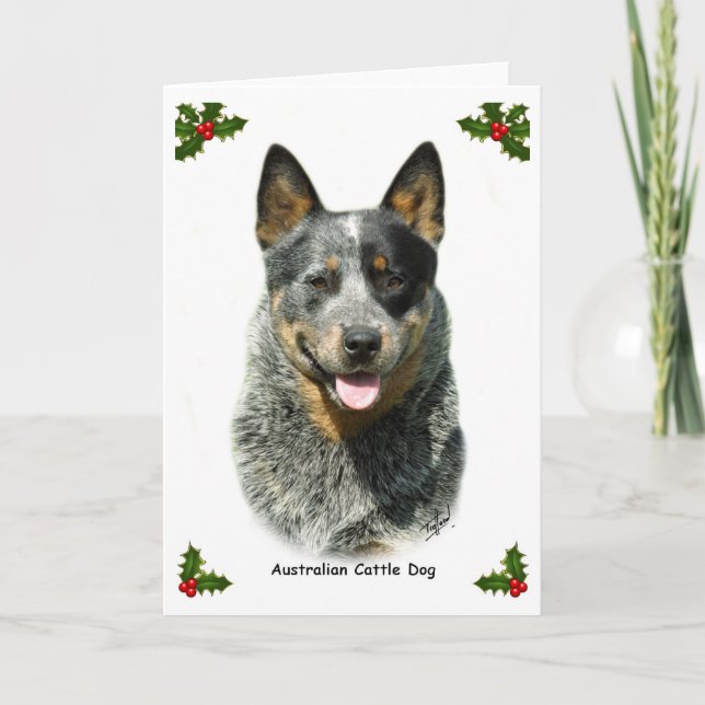 Cartes Pour Fêtes Annuelles Chien australien 9F061D-03 de bétail (Devant)