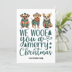 Cartes Pour Fêtes Annuelles Chien avec pull   Nous t'avons fait un joyeux Noël