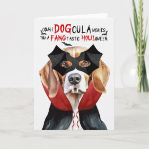Cartes Pour Fêtes Annuelles Chien beagle Drôle Nombre DOGcula Halloween