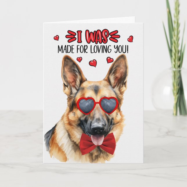 Cartes Pour Fêtes Annuelles Chien berger allemand fait pour vous aimer Valenti (Devant)