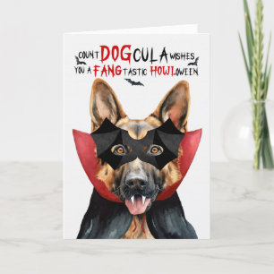 Cartes Pour Fêtes Annuelles Chien berger allemand nombre drôle DOGcula Hallowe