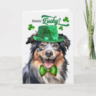 Cartes Pour Fêtes Annuelles Chien berger anglais Feelin' Lucky St Patrick's Da