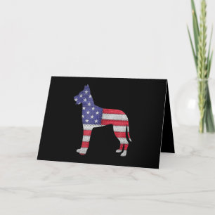 Cartes Pour Fêtes Annuelles Chien Broderie du drapeau américain patriotique g