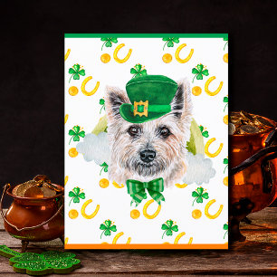 Cartes Pour Fêtes Annuelles Chien Cairn Terrier Trèfle St. Patrick