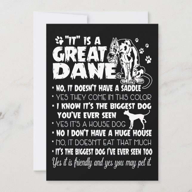 Cartes Pour Fêtes Annuelles Chien | C'est un grand Danois (Devant)