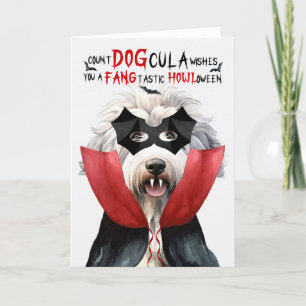 Cartes Pour Fêtes Annuelles Chien-chien anglais Drôle comte DOGcula Halloween