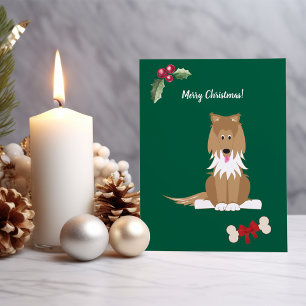 Cartes Pour Fêtes Annuelles Chien Collie Fille Mignonne Personnalisable
