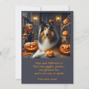 Cartes Pour Fêtes Annuelles Chien Collie Halloween pour les enfants 