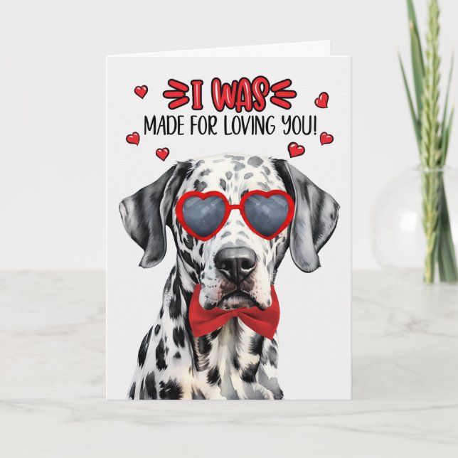Cartes Pour Fêtes Annuelles Chien dalmate fait pour vous aimer Valentine (Devant)