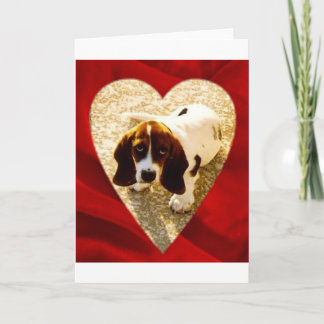 Cartes Pour Fêtes Annuelles Chien de basset-hound de Valentine