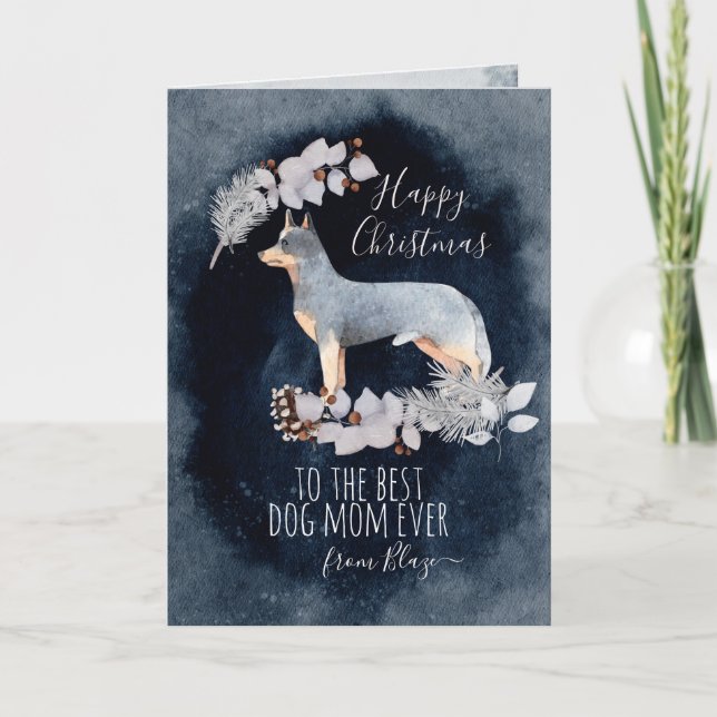 Cartes Pour Fêtes Annuelles Chien de Bataille Personalisé Australien Stumpy (Devant)