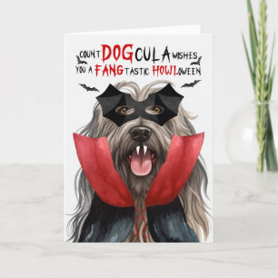 Cartes Pour Fêtes Annuelles Chien de Bergamasco Comte drôle DOGcula Halloween