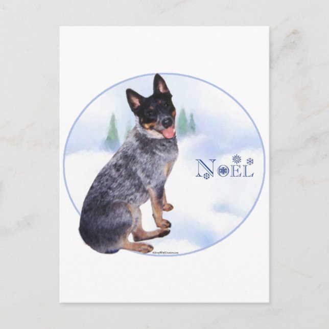 Cartes Pour Fêtes Annuelles Chien de bétail australien Noel (Devant)