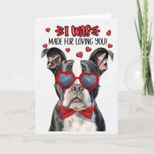 Cartes Pour Fêtes Annuelles Chien de Boston Terrier fait pour vous aimer Valen