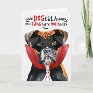 Cartes Pour Fêtes Annuelles Chien de boxe Drôle nombre DOGcula Halloween