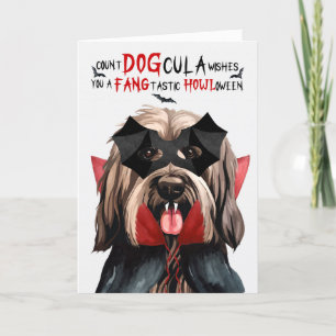 Cartes Pour Fêtes Annuelles Chien de Briard Drôle nombre DOGcula Halloween